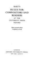 Hart's rules for compositors and readers at the University Press, Oxford.