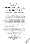 Ayer directory: newspapers, magazines, and trade publications.