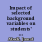 Impact of selected background variables on students' NAEP math performance