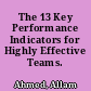 The 13 Key Performance Indicators for Highly Effective Teams.