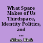 What Space Makes of Us Thirdspace, Identity Politics, and Multiculturalism /