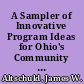 A Sampler of Innovative Program Ideas for Ohio's Community Action Agencies