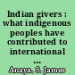 Indian givers : what indigenous peoples have contributed to international human rights law /