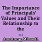 The Importance of Principals' Values and Their Relationship to the Promotion of Teachers' Professional Growth