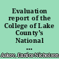 Evaluation report of the College of Lake County's National Workplace Literacy Program Grant