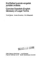 Kortfattad svensk-engelsk juridisk ordlista = Concise Swedish-English Glossary of Legal Terms /