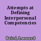Attempts at Defining Interpersonal Competencies