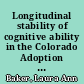 Longitudinal stability of cognitive ability in the Colorado Adoption Project /