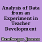Analysis of Data from an Experiment in Teacher Development