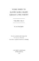 Word index to Rainer Maria Rilke's German lyric poetry /
