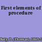 First elements of procedure