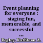 Event planning for everyone : staging fun, memorable, and successful gatherings /