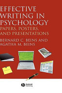 Effective writing in psychology : papers, posters, and presentations /