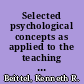 Selected psychological concepts as applied to the teaching of drawing