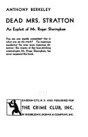Dead Mrs. Stratton : an exploit of Mr. Roger Sherington /
