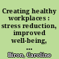 Creating healthy workplaces : stress reduction, improved well-being, and organizational effectiveness.