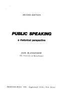 Public speaking : a rhetorical perspective.
