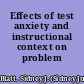 Effects of test anxiety and instructional context on problem solving