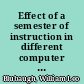 Effect of a semester of instruction in different computer programming languages on mathematical problem solving skills of high school students /