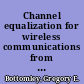 Channel equalization for wireless communications from concepts to detailed mathematics /