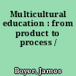 Multicultural education : from product to process /