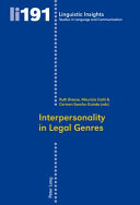 Interpersonality in legal genres /