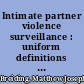 Intimate partner violence surveillance : uniform definitions and recommended data elements /