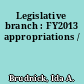 Legislative branch : FY2013 appropriations /