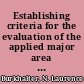 Establishing criteria for the evaluation of the applied major area of instruction for the bachelor's degree in music education