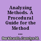 Analyzing Methods. A Procedural Guide for the Method Specialist. Research & Development Series No. 119-G. Career Planning Support System