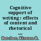 Cognitive support of writing : effects of content and rhetorical prompts on writing processes and written products /