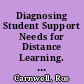 Diagnosing Student Support Needs for Distance Learning. AIR 2001 Annual Forum Paper