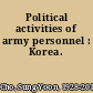 Political activities of army personnel : Korea.