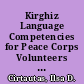 Kirghiz Language Competencies for Peace Corps Volunteers in Kirghizstan