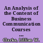 An Analysis of the Content of Business Communication Courses in Louisiana