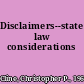 Disclaimers--state law considerations