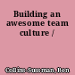 Building an awesome team culture /