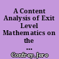 A Content Analysis of Exit Level Mathematics on the Texas Assessment of Academic Skills Addressing the Issue of Instructional Decision-Making in Texas /