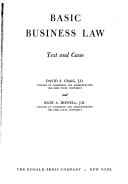 Basic business law : text and cases /