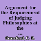 Argument for the Requirement of Judging Philosophies at the Pi Kappa Delta National Tournament