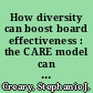 How diversity can boost board effectiveness : the CARE model can help boards not only recruit diverse members but benefit from their perspectives and input /