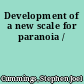 Development of a new scale for paranoia /