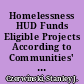 Homelessness HUD Funds Eligible Projects According to Communities' Priorities. Report to Congressional Requesters /