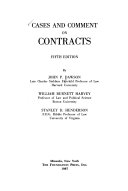 Cases and comment on contracts /