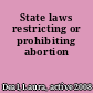 State laws restricting or prohibiting abortion