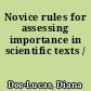 Novice rules for assessing importance in scientific texts /