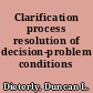 Clarification process resolution of decision-problem conditions /