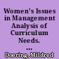 Women's Issues in Management Analysis of Curriculum Needs. Faculty Research Working Paper Series 79-23 /