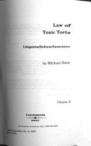 Law of toxic torts /