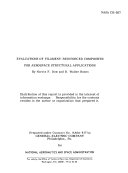 Evaluations of filament-reinforced composites for aerospace structural applications /